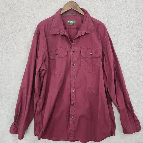 Eddie Bauer Mens Rugged Relaxed Fit Cotton Button down Shirt TXL 16PT - Picture 1 of 7
